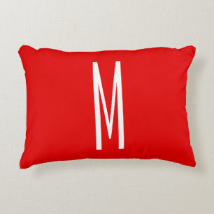 Initial Letter Monogram Modern Style Red White Dekokissen
