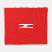 Initial Letter Monogram Modern Style Red White Fleecedecke (Vorderseite (Horizontal))