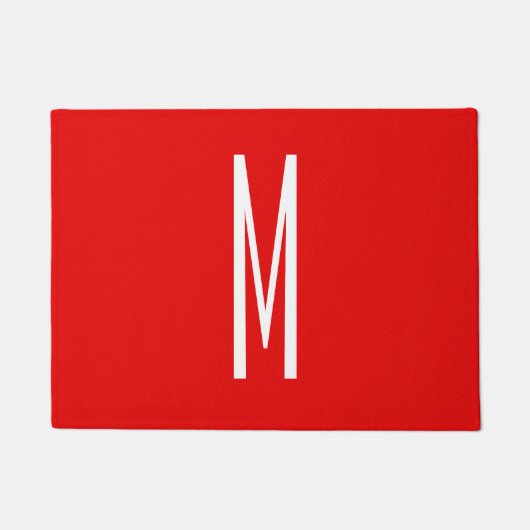 Initial Letter Monogram Modern Style Red White Fußmatte (Vorderseite)