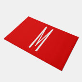 Initial Letter Monogram Modern Style Red White Fußmatte (Schrägansicht)