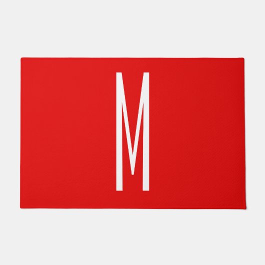 Initial Letter Monogram Modern Style Red White Fußmatte (Vorderseite)