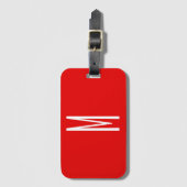 Initial Letter Monogram Modern Style Red White Gepäckanhänger (Vorderseite Vertikal)