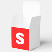 Initial Letter Monogram Modern Style Red White Geschenkschachtel (Geöffnet)