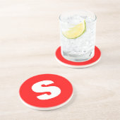 Initial Letter Monogram Modern Style Red White Getränkeuntersetzer (Seite)