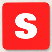Initial Letter Monogram Modern Style Red White Getränkeuntersetzer (Vorderseite)