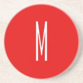 Initial Letter Monogram Modern Style Red White Getränkeuntersetzer (Vorne)