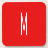 Initial Letter Monogram Modern Style Red White Getränkeuntersetzer (Vorderseite)