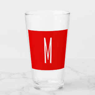 Initial Letter Monogram Modern Style Red White Glas