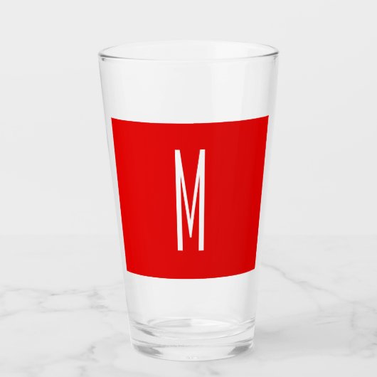 Initial Letter Monogram Modern Style Red White Glas (Vorderseite)