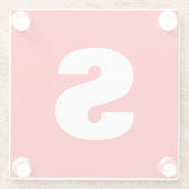 Initial Letter Monogram Modern Style Red White Glasuntersetzer (Rückseite)