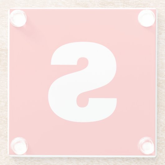 Initial Letter Monogram Modern Style Red White Glasuntersetzer (Rückseite)