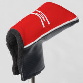 Initial Letter Monogram Modern Style Red White Golf Headcover (3/4 Vorderseite)