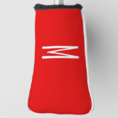Initial Letter Monogram Modern Style Red White Golf Headcover (Rotieren 90)