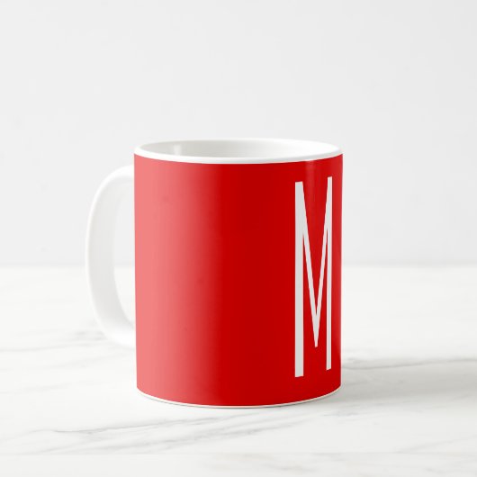 Initial Letter Monogram Modern Style Red White Kaffeetasse (Vorderseite Links)