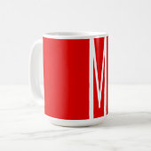 Initial Letter Monogram Modern Style Red White Kaffeetasse (Vorderseite Links)