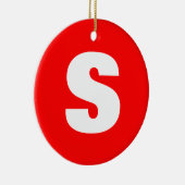 Initial Letter Monogram Modern Style Red White Keramik Ornament (Rechts)