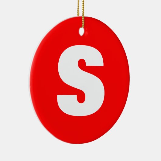 Initial Letter Monogram Modern Style Red White Keramik Ornament (Rechts)