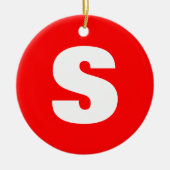 Initial Letter Monogram Modern Style Red White Keramik Ornament (Vorne)