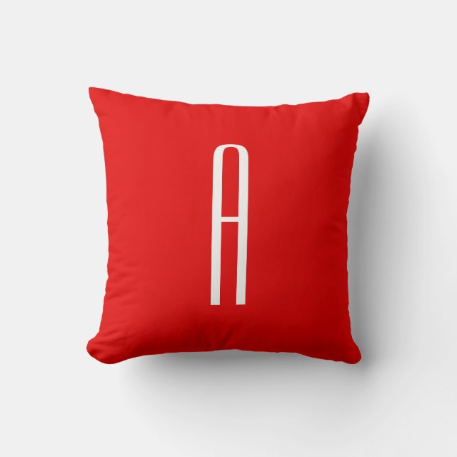 Initial Letter Monogram Modern Style Red White Kissen (Vorderseite)