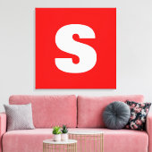 Initial Letter Monogram Modern Style Red White Leinwanddruck (Insitu (Wohnzimmer))