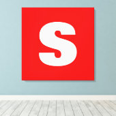 Initial Letter Monogram Modern Style Red White Leinwanddruck (Insitu (Holzboden))