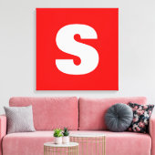 Initial Letter Monogram Modern Style Red White Leinwanddruck (Insitu (Wohnzimmer))
