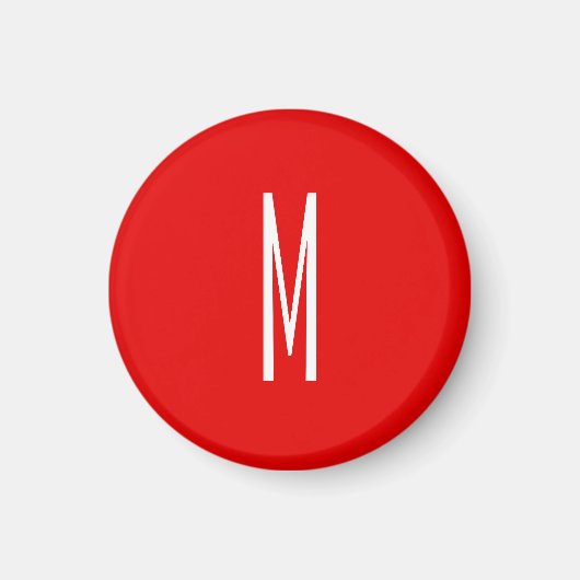 Initial Letter Monogram Modern Style Red White Magnet (Vorne)
