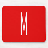 Initial Letter Monogram Modern Style Red White Mousepad (Vorne)