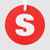 Initial Letter Monogram Modern Style Red White Ornament (Rückseite)
