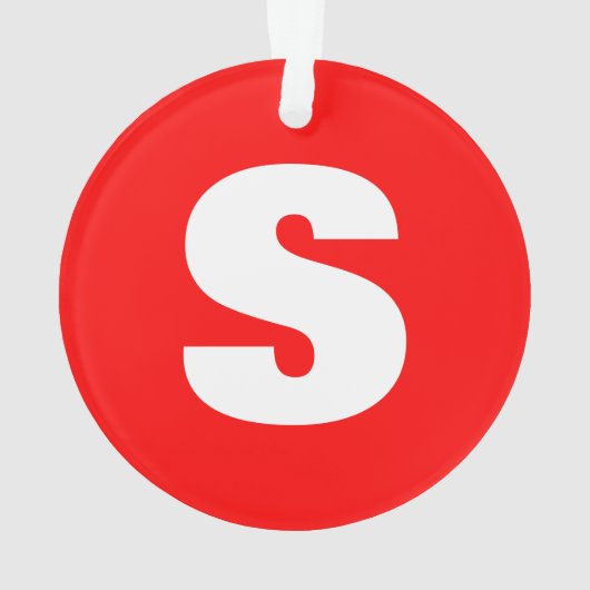 Initial Letter Monogram Modern Style Red White Ornament (Rückseite)
