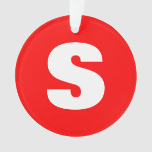 Initial Letter Monogram Modern Style Red White Ornament