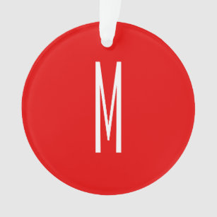 Initial Letter Monogram Modern Style Red White Ornament