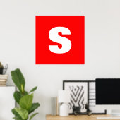 Initial Letter Monogram Modern Style Red White Poster (Heimbüro)