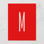 Initial Letter Monogram Modern Style Red White Postkarte (Vorderseite)