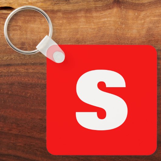 Initial Letter Monogram Modern Style Red White Schlüsselanhänger (Vorderseite)
