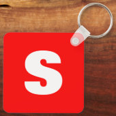 Initial Letter Monogram Modern Style Red White Schlüsselanhänger (Rückseite)