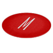 Initial Letter Monogram Modern Style Red White Schneidebrett (Ecke)