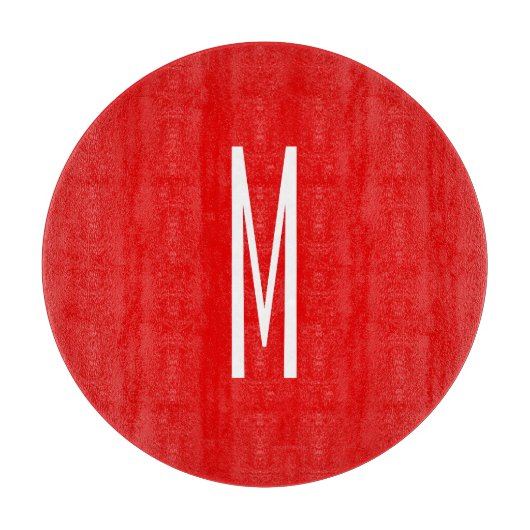 Initial Letter Monogram Modern Style Red White Schneidebrett (Vorderseite)