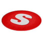 Initial Letter Monogram Modern Style Red White Schneidebrett (Ecke)