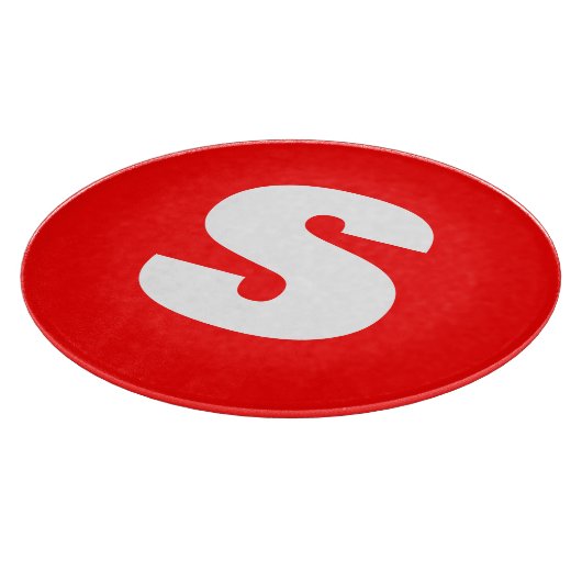 Initial Letter Monogram Modern Style Red White Schneidebrett (Ecke)