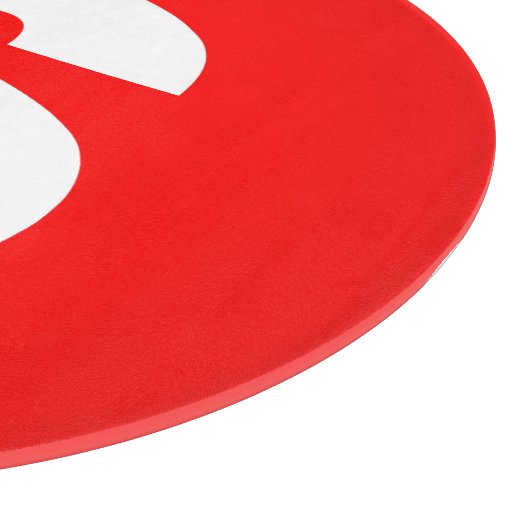 Initial Letter Monogram Modern Style Red White Schneidebrett (Ecke)