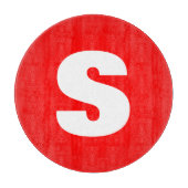 Initial Letter Monogram Modern Style Red White Schneidebrett (Vorderseite)