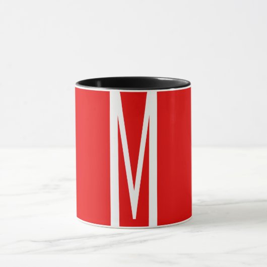 Initial Letter Monogram Modern Style Red White Tasse (Zentrum)