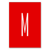Initial Letter Monogram Modern Style Red White Tischnummer (Vorderseite)