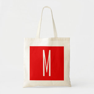 Initial Letter Monogram Modern Style Red White Tragetasche