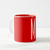 Initial Letter Monogram Modern Style Red White Zweifarbige Tasse (Vorderseite Links)