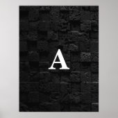 Initial Letter Monogram Modern Stylischer Black St Poster (Vorne)