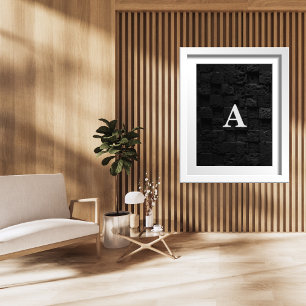 Initial Letter Monogram Modern Stylischer Black St Poster
