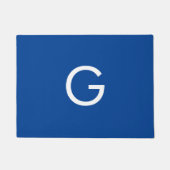 Initial Letter Monogram Modern Stylish Blue Fußmatte (Vorderseite)
