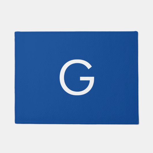 Initial Letter Monogram Modern Stylish Blue Fußmatte (Vorderseite)